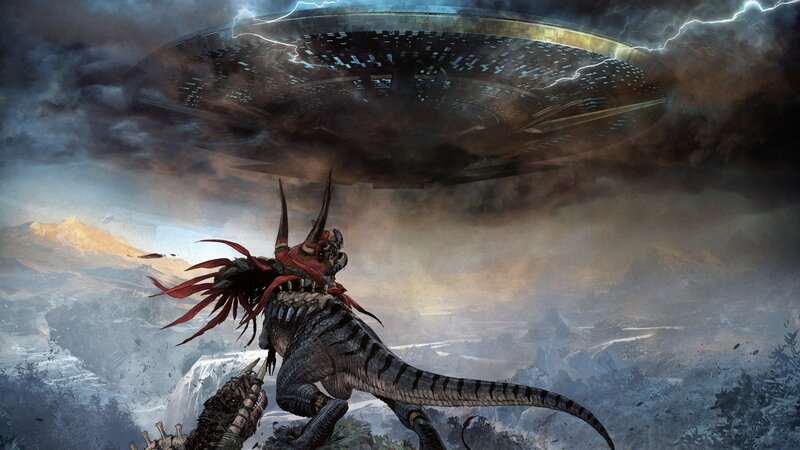 Dragon-like Creature — Gray, Dramatic, Digital Art, Ufo