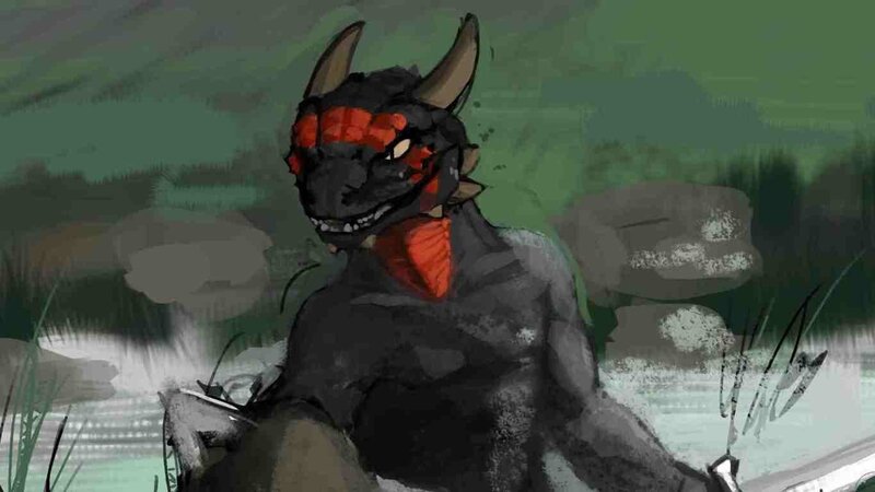 Dragon-like Creature — Green, Dramatic, Digital Art