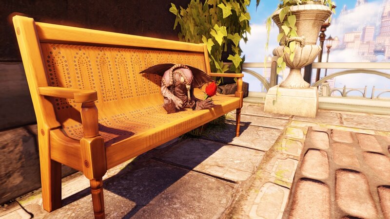 Dragon-like Creature on Bench