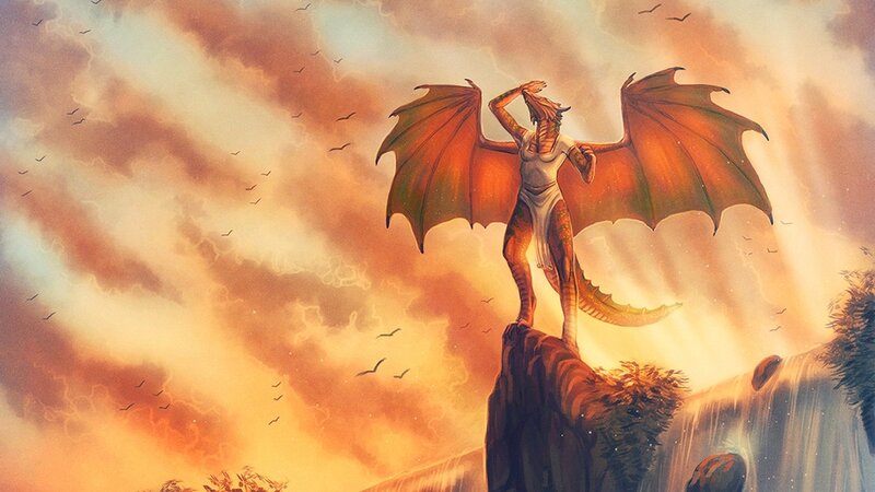 Dragon-like Creature on Cliff