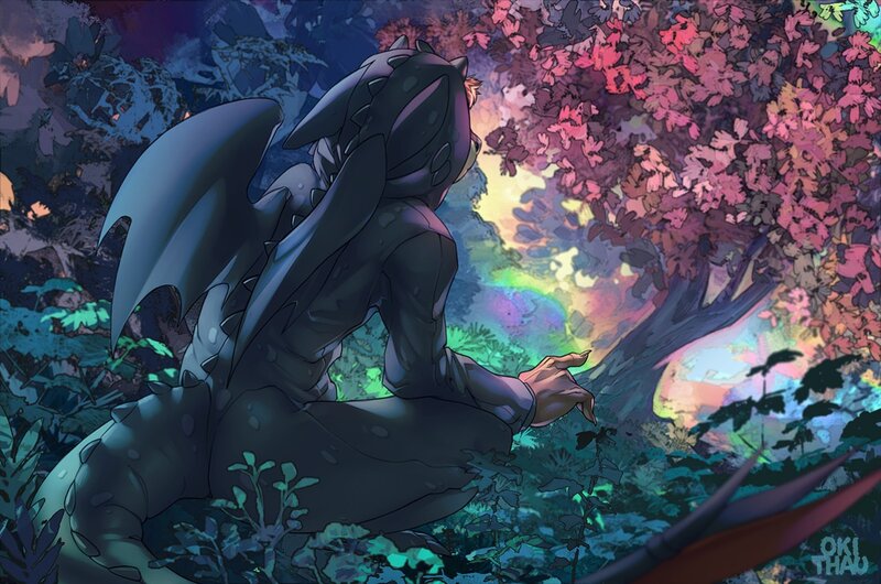 Dragon-like Creature — Purple, Serene