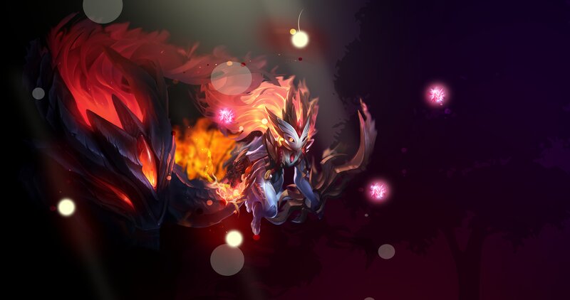 Dragon-like Creature — Red, Dramatic, Night