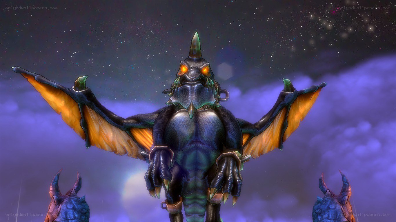 dragon-like creature with glowing eyes