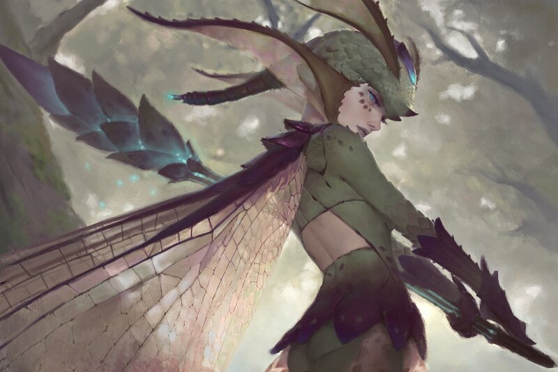 Dragon-like Warrior — Green, Dramatic
