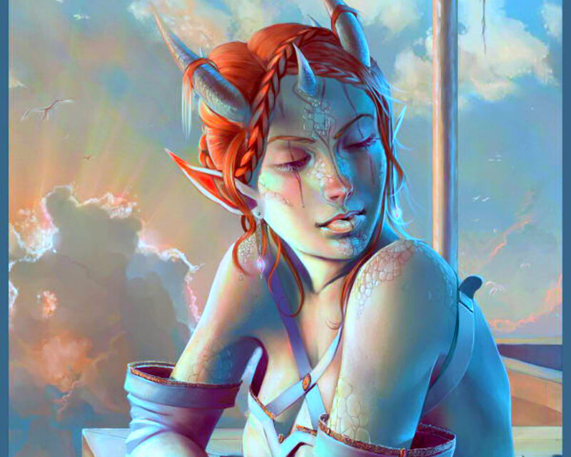 Dragon-like Woman with Horns
