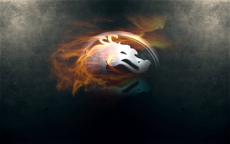 Dragon Logo in Flames — Black