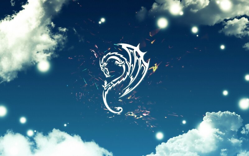 dragon logo in sky