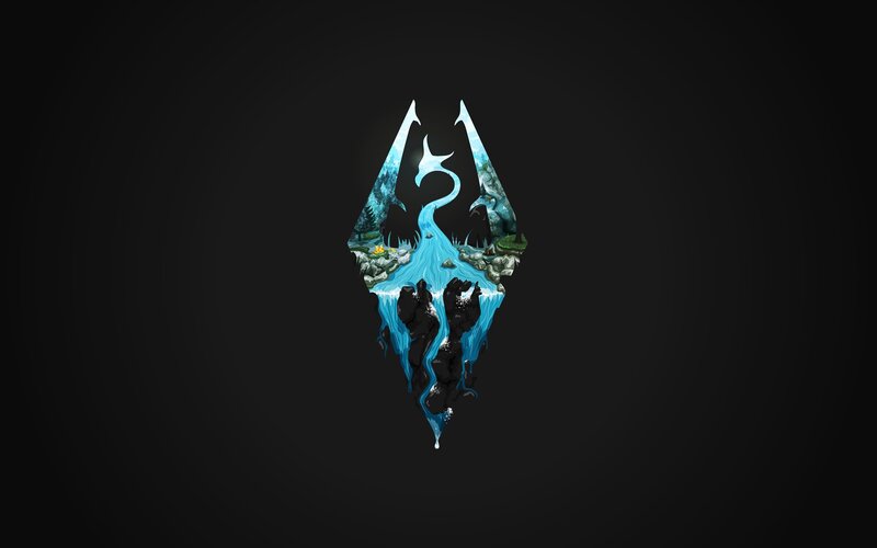 Dragon Logo with Landscape — Black