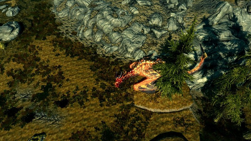 Dragon Lying on Ground