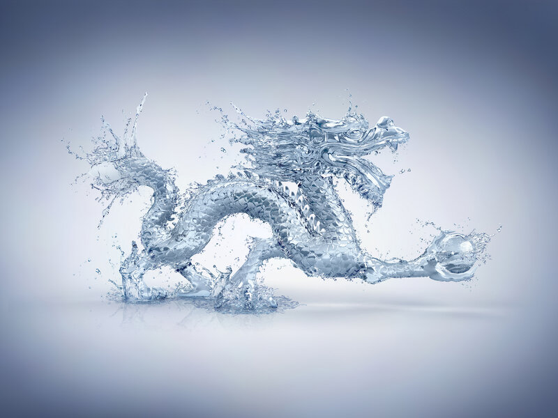 Dragon Made of Water — Blue, Dynamic