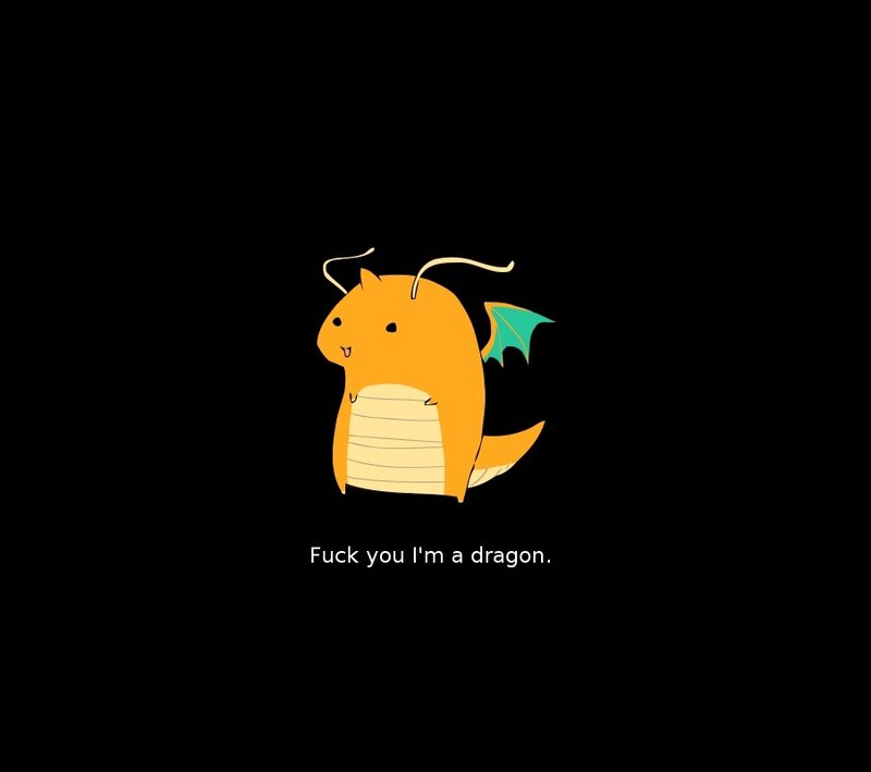 Dragon meme with bold text
