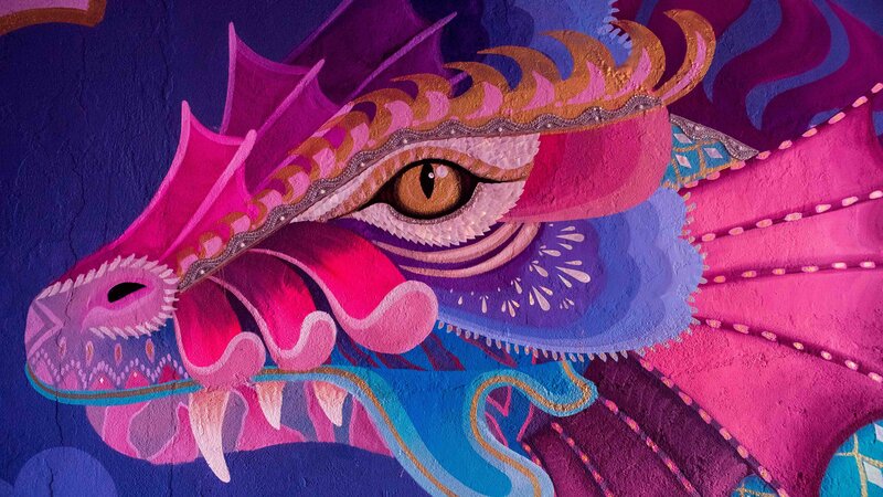Dragon Mural on Wall