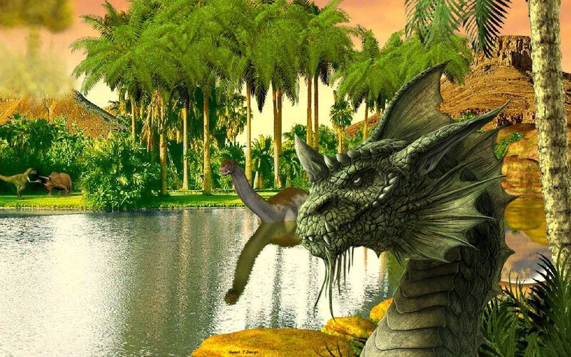 Dragon Near a Lake