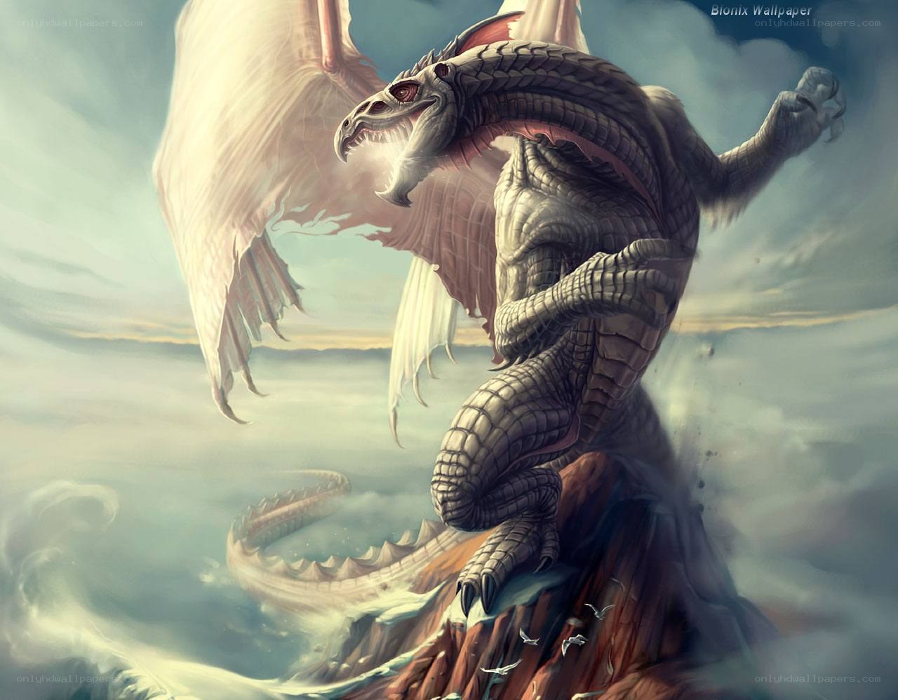dragon on a cliff
