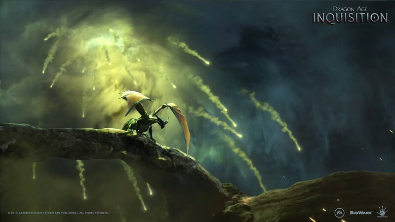 Dragon on a cliff at night