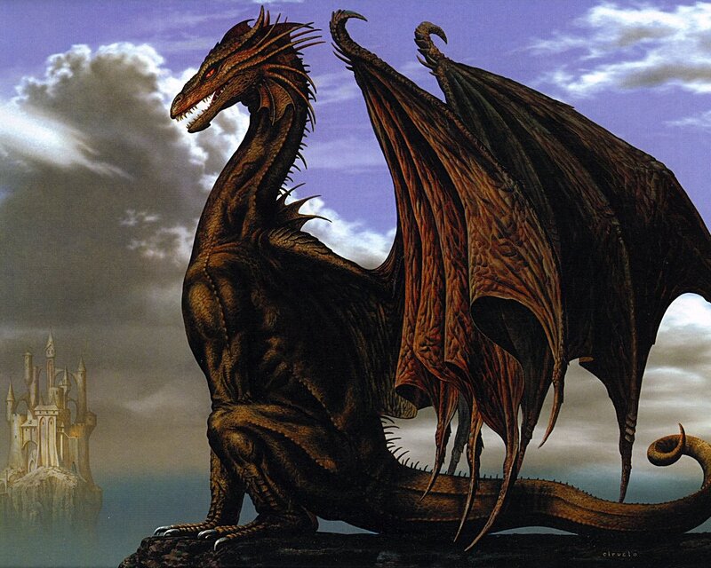 Dragon on a Cliff — Brown