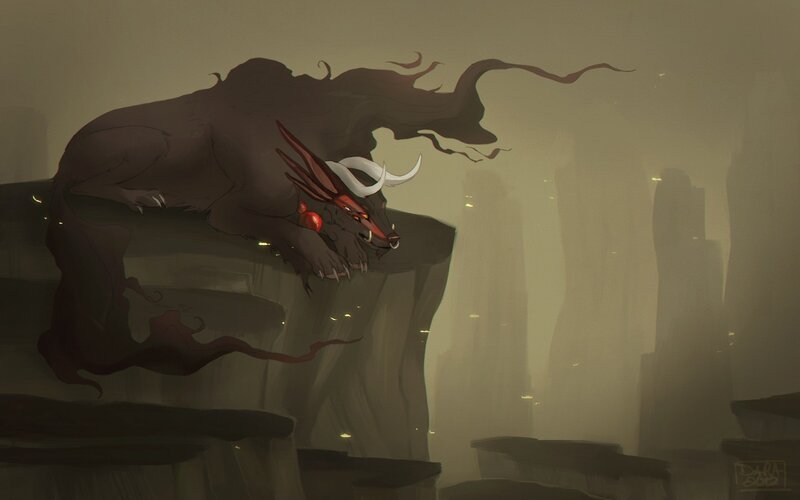 dragon on a cliff edge