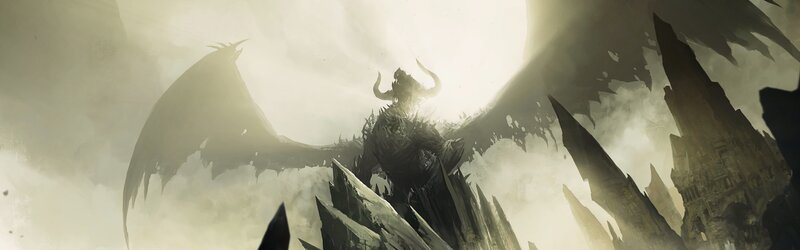 Dragon on a Cliff — Gray, Dramatic