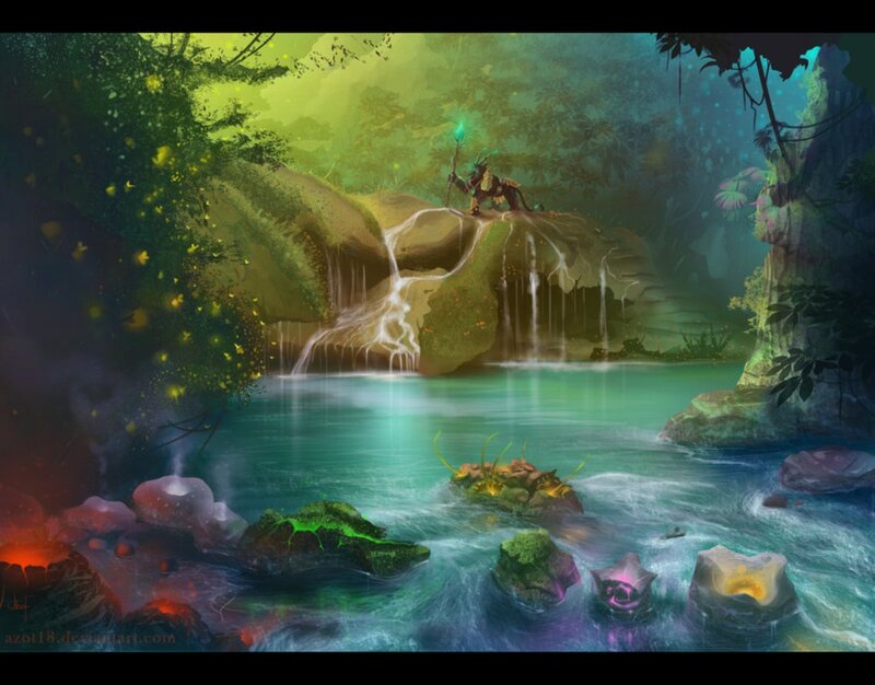 Dragon on a Cliff — Green, Serene