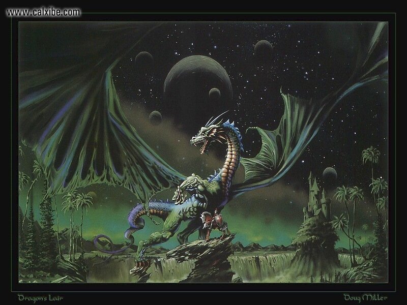 Dragon on a Cliff — Green