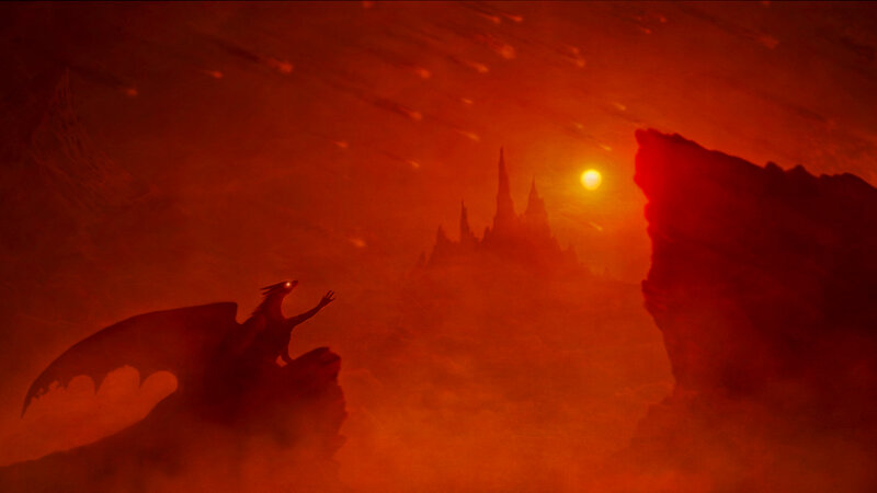 Dragon on a Cliff — Red