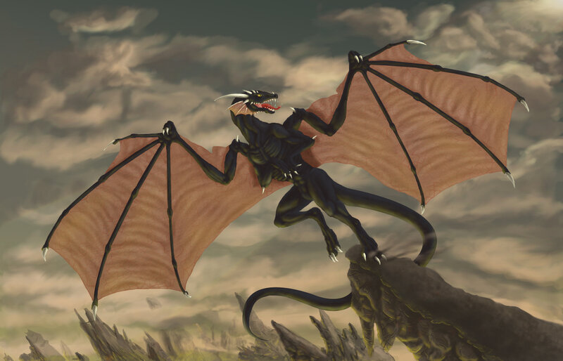 dragon on a cliff