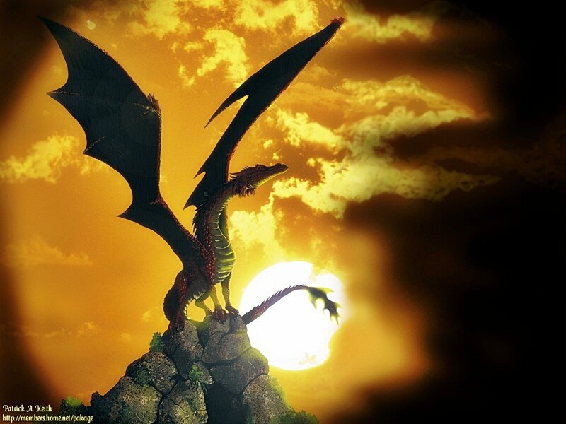 Dragon on a Cliff — Yellow