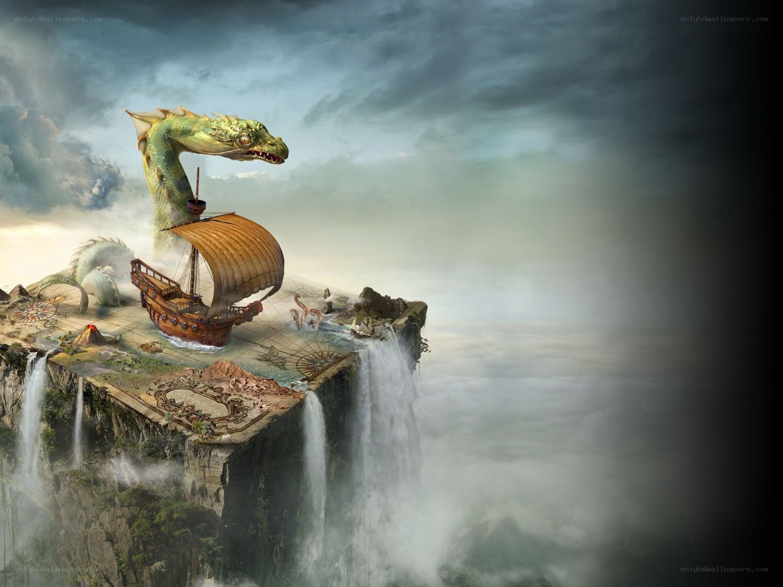 dragon on a floating island