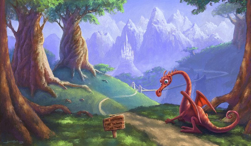 dragon on a forest path