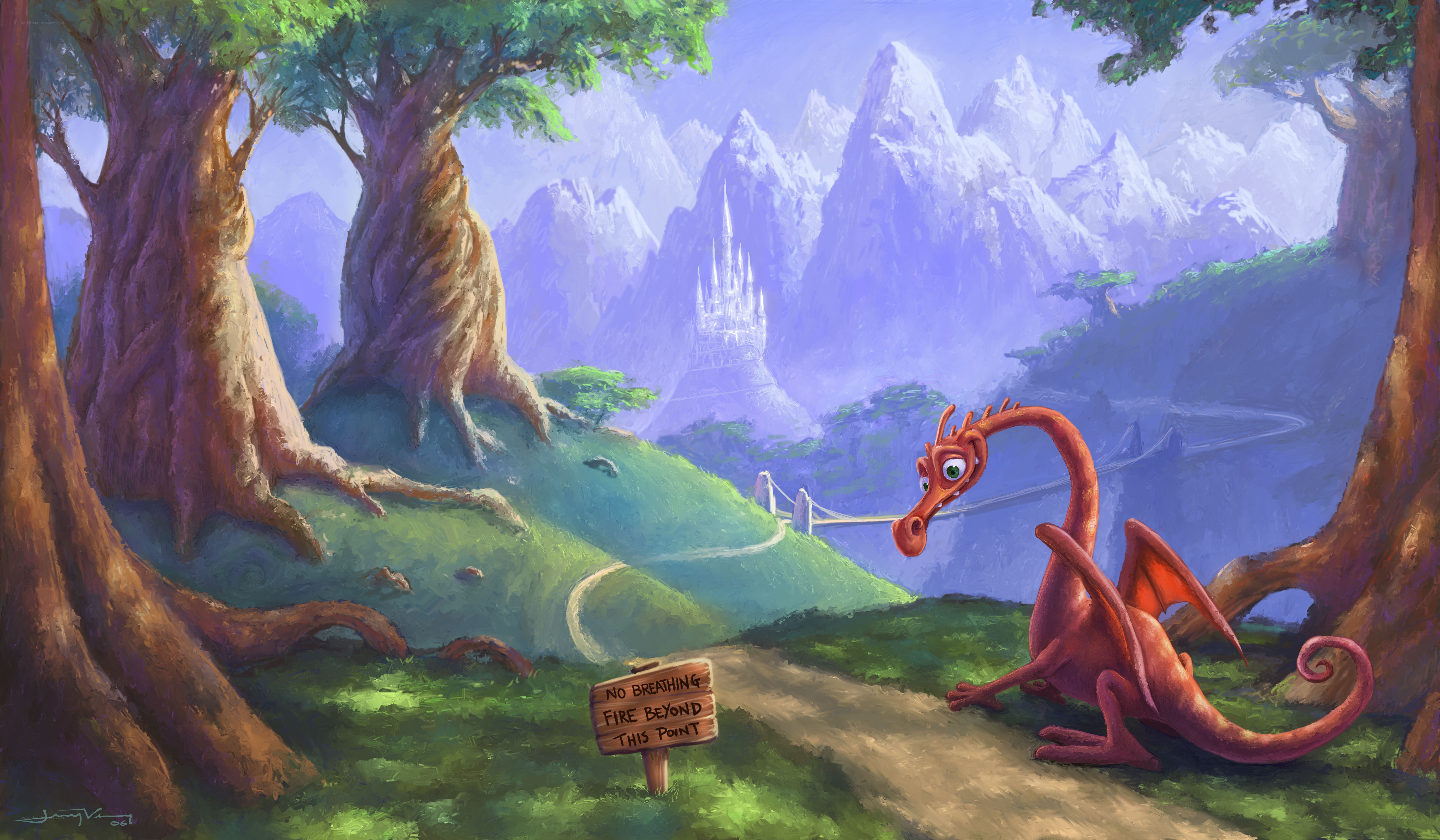 dragon on a forest path