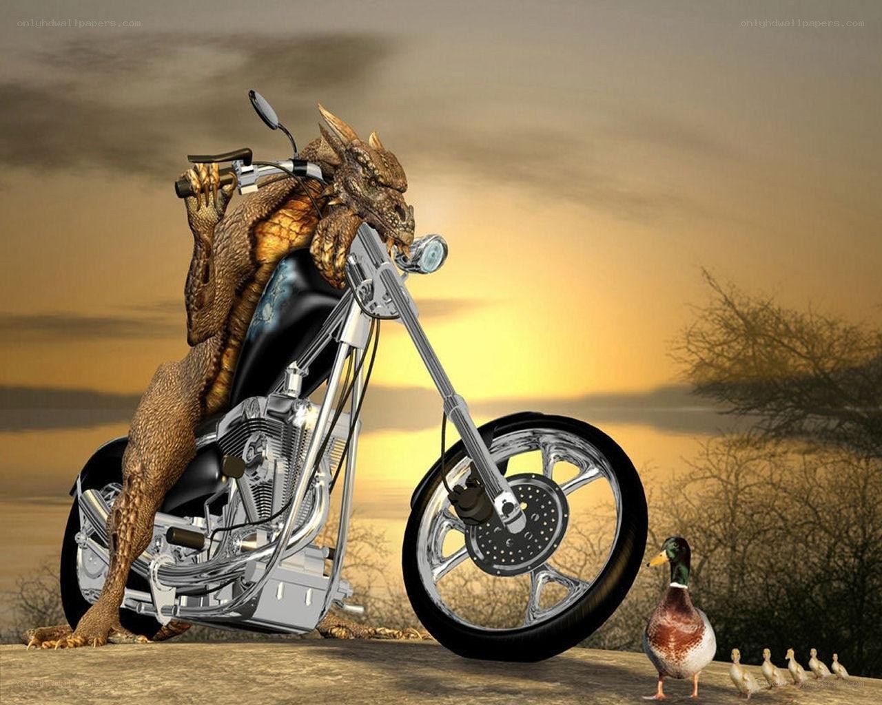 dragon on a motorcycle