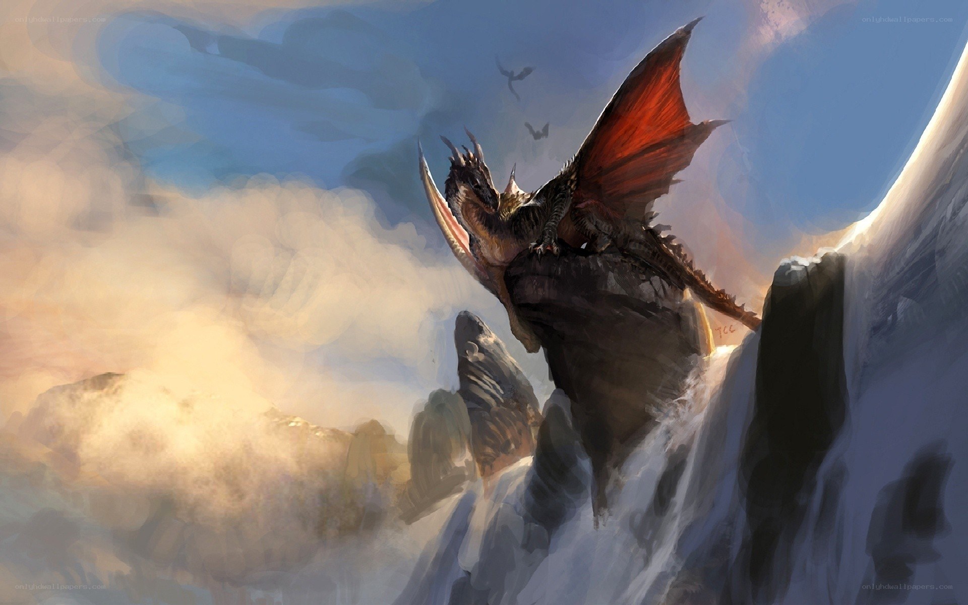 dragon on a mountain peak