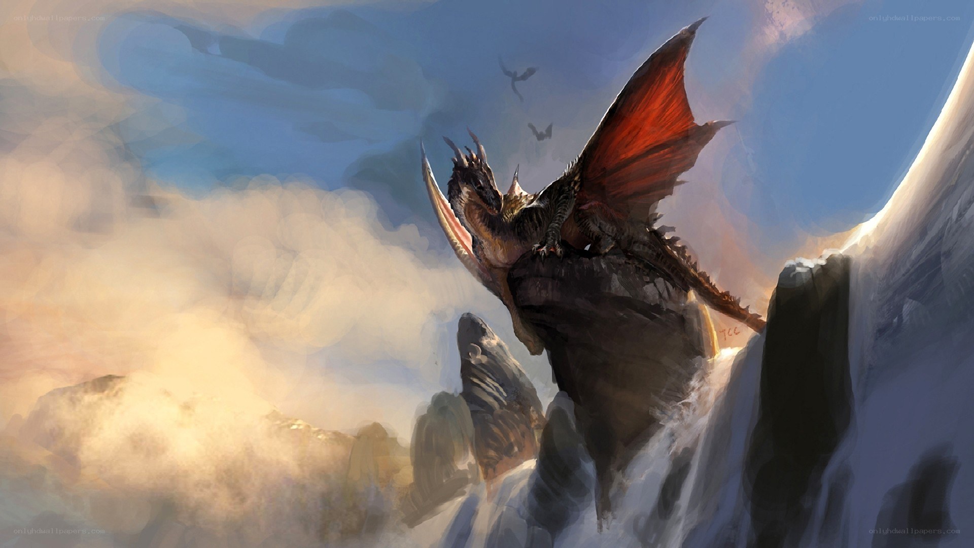 dragon on a mountain peak