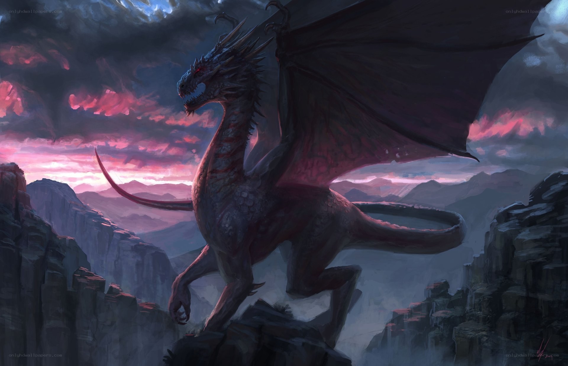 dragon on a mountain peak