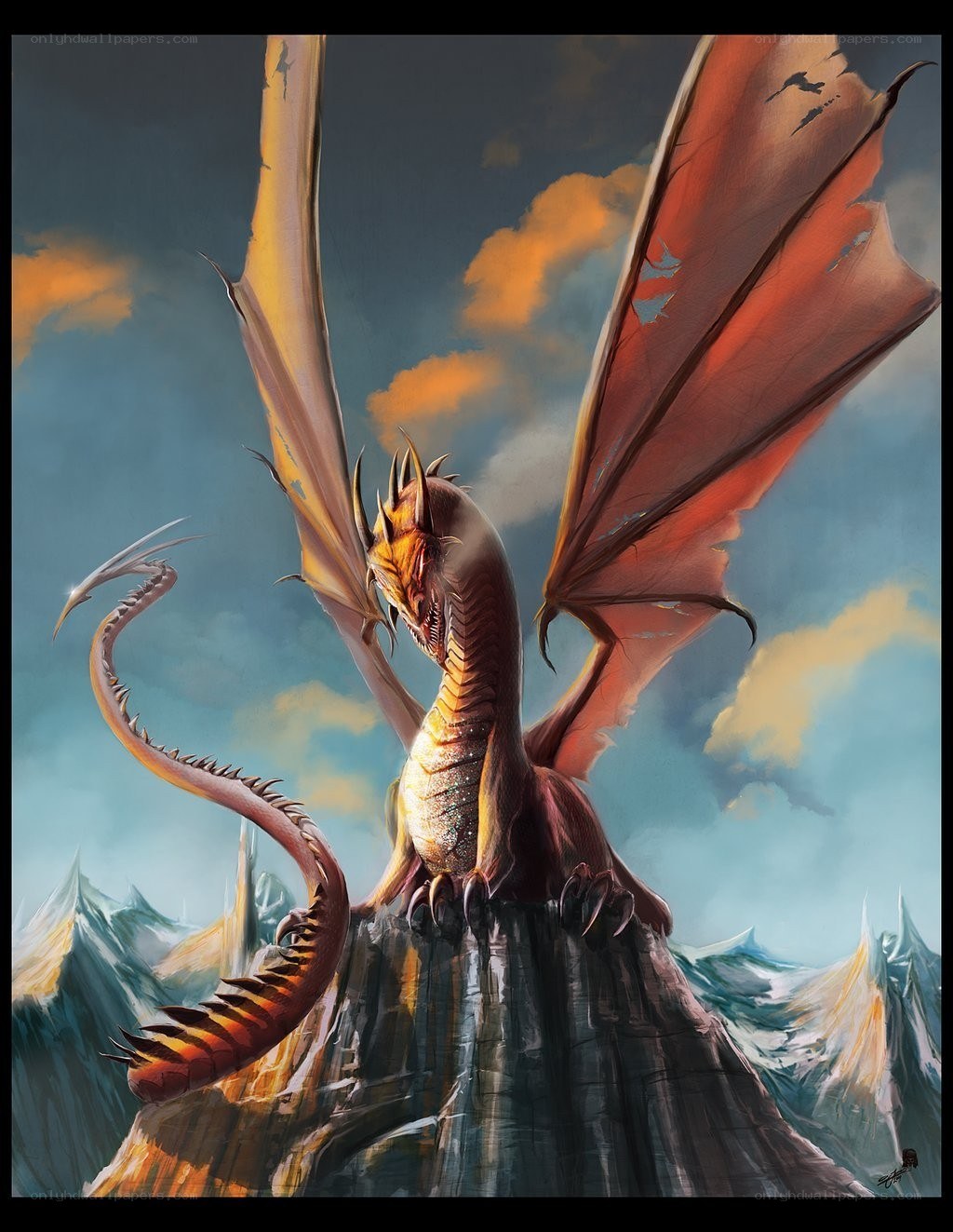 dragon on a mountain peak