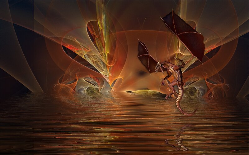 dragon on a mystical shore