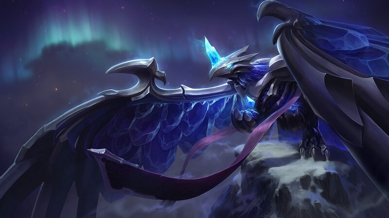 Dragon on a Rock — Blue, Dramatic, Night
