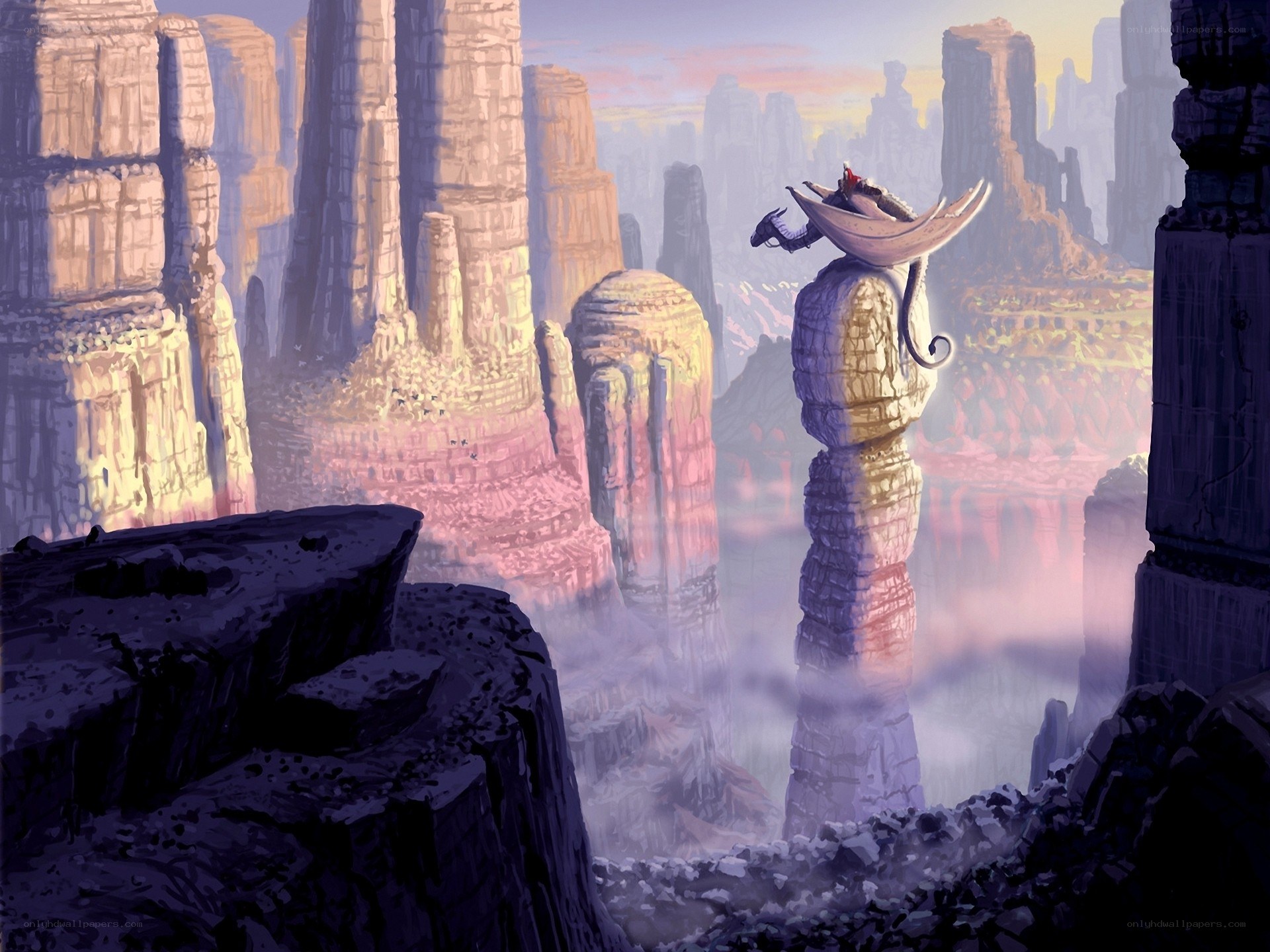 Dragon on a rock formation