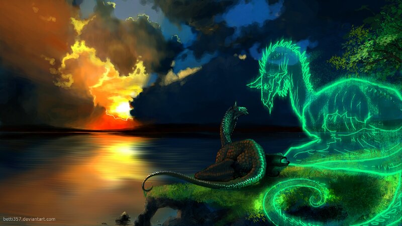 Dragon on a Rock — Green