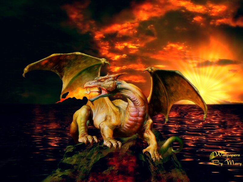 Dragon on a Rock — Orange