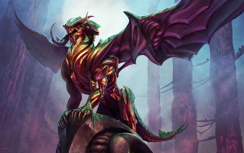 Dragon on a Rock — Purple