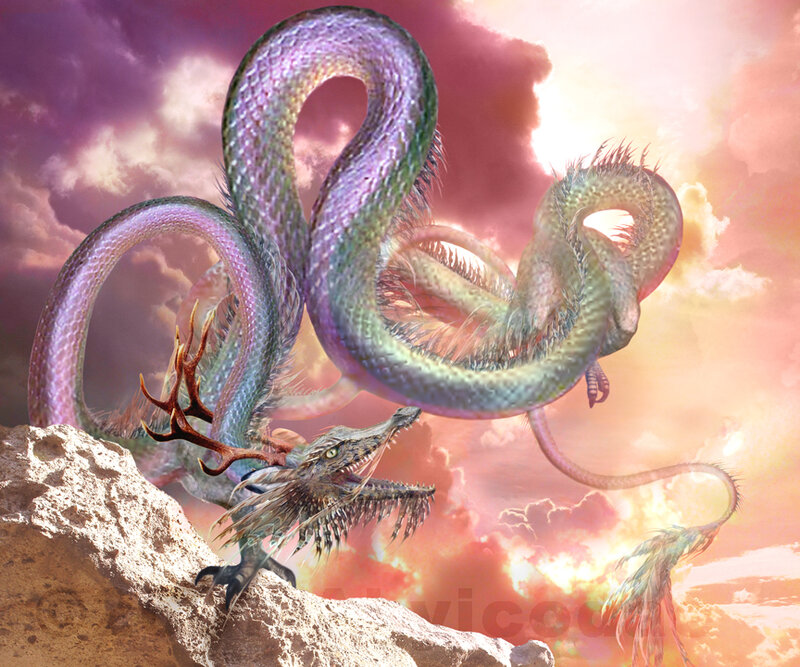dragon on a rocky cliff