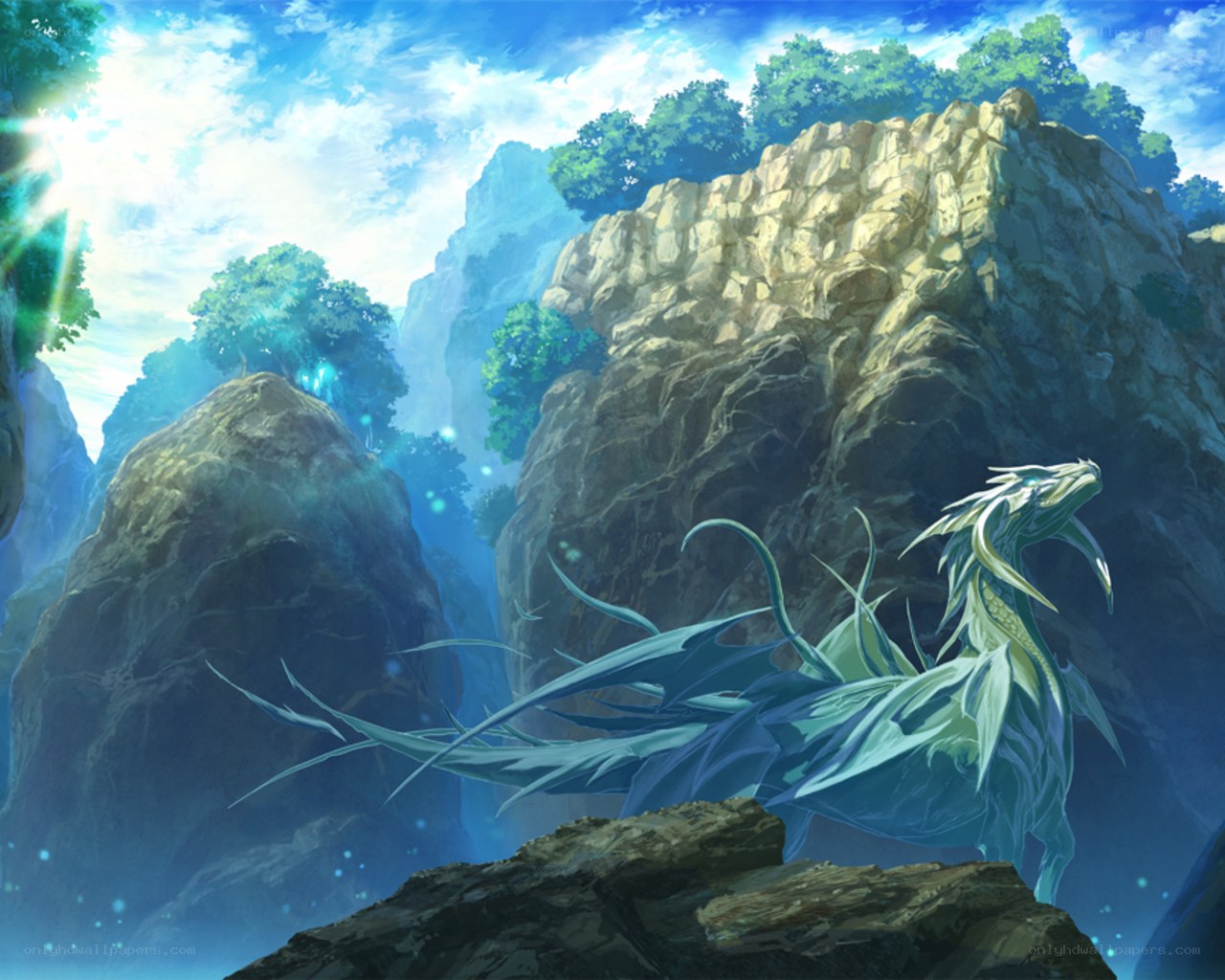 dragon on a rocky cliff