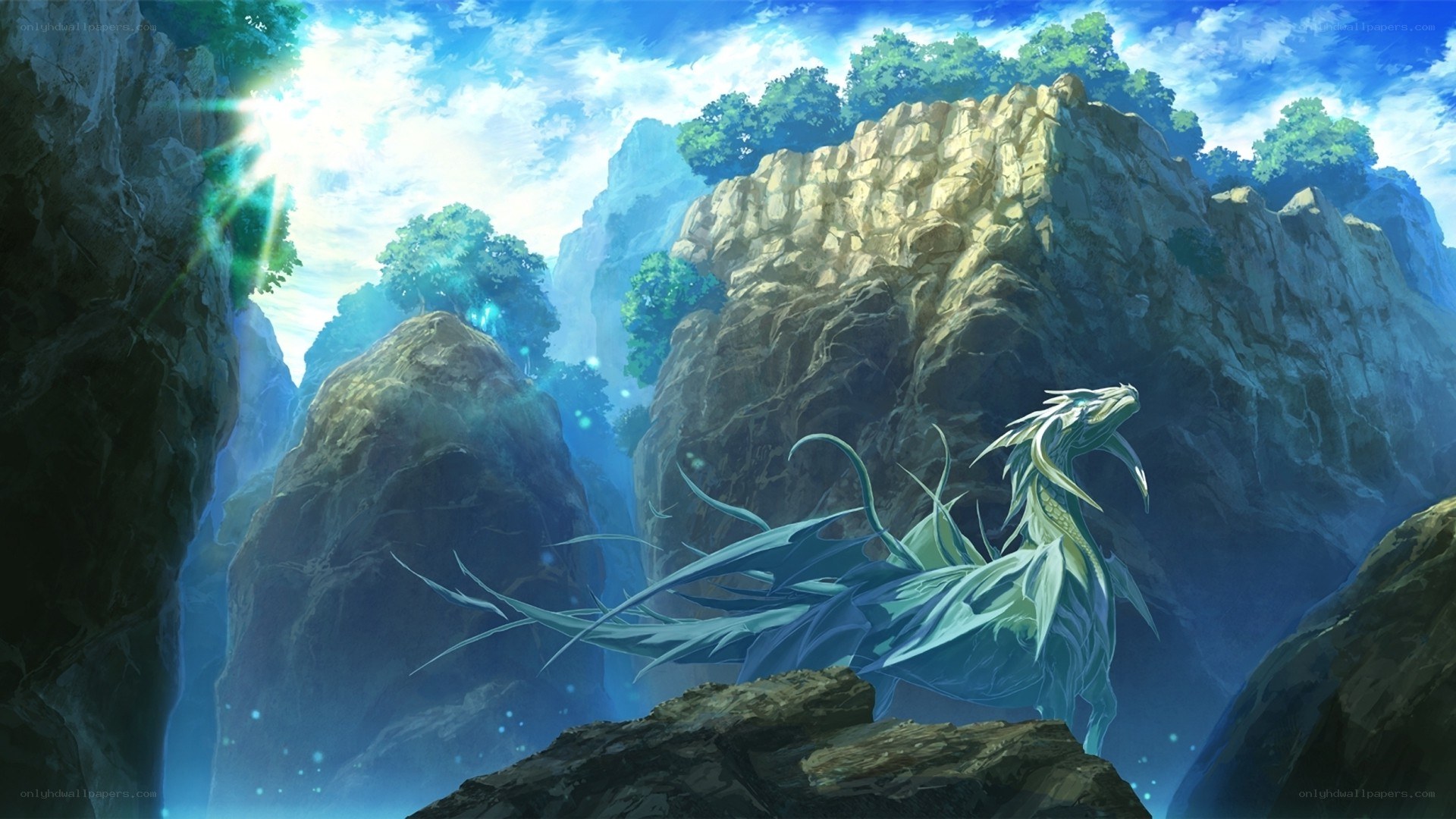 dragon on a rocky cliff