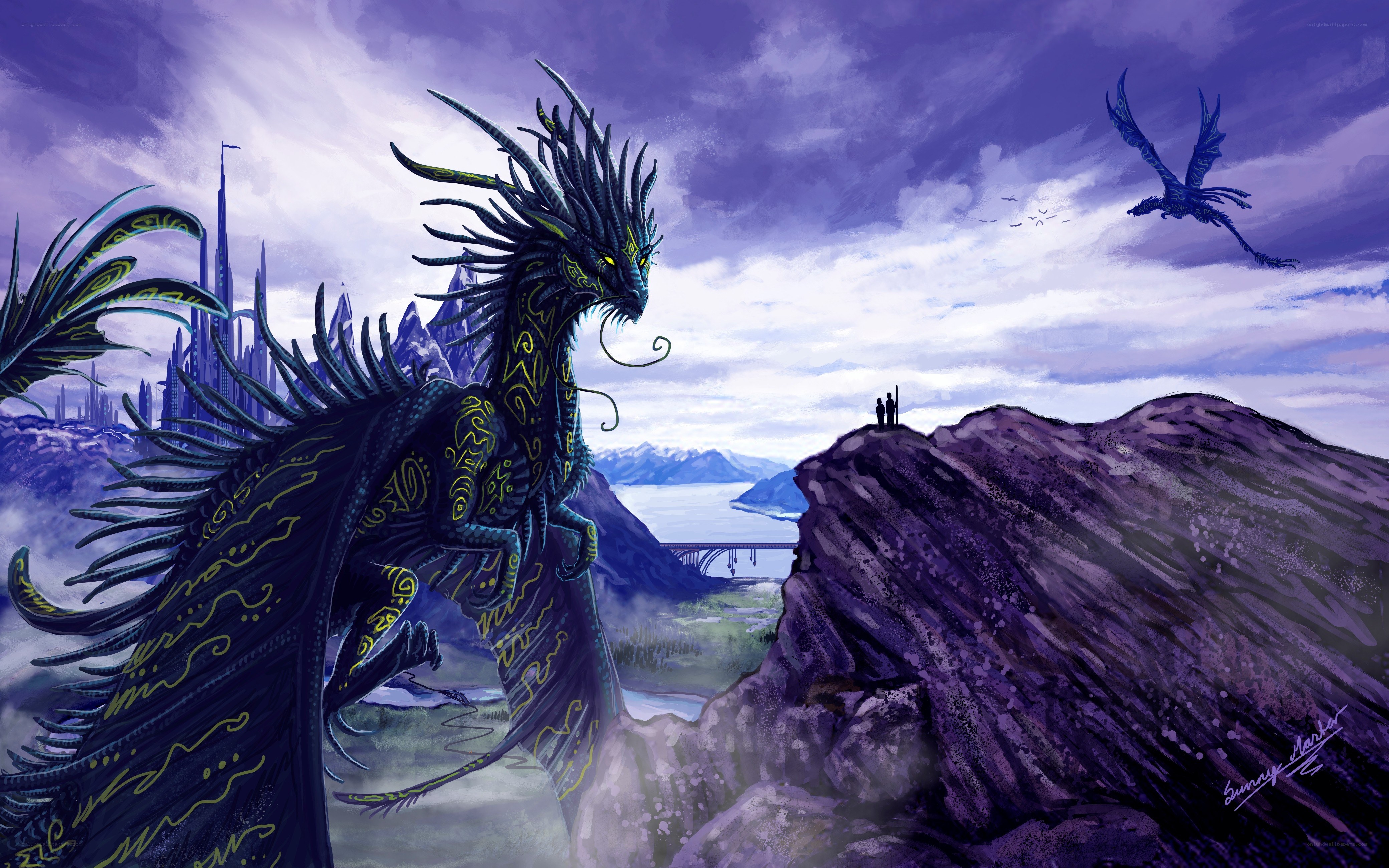 dragon on a rocky cliff