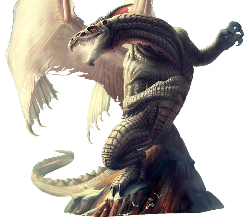 dragon on a rocky outcrop