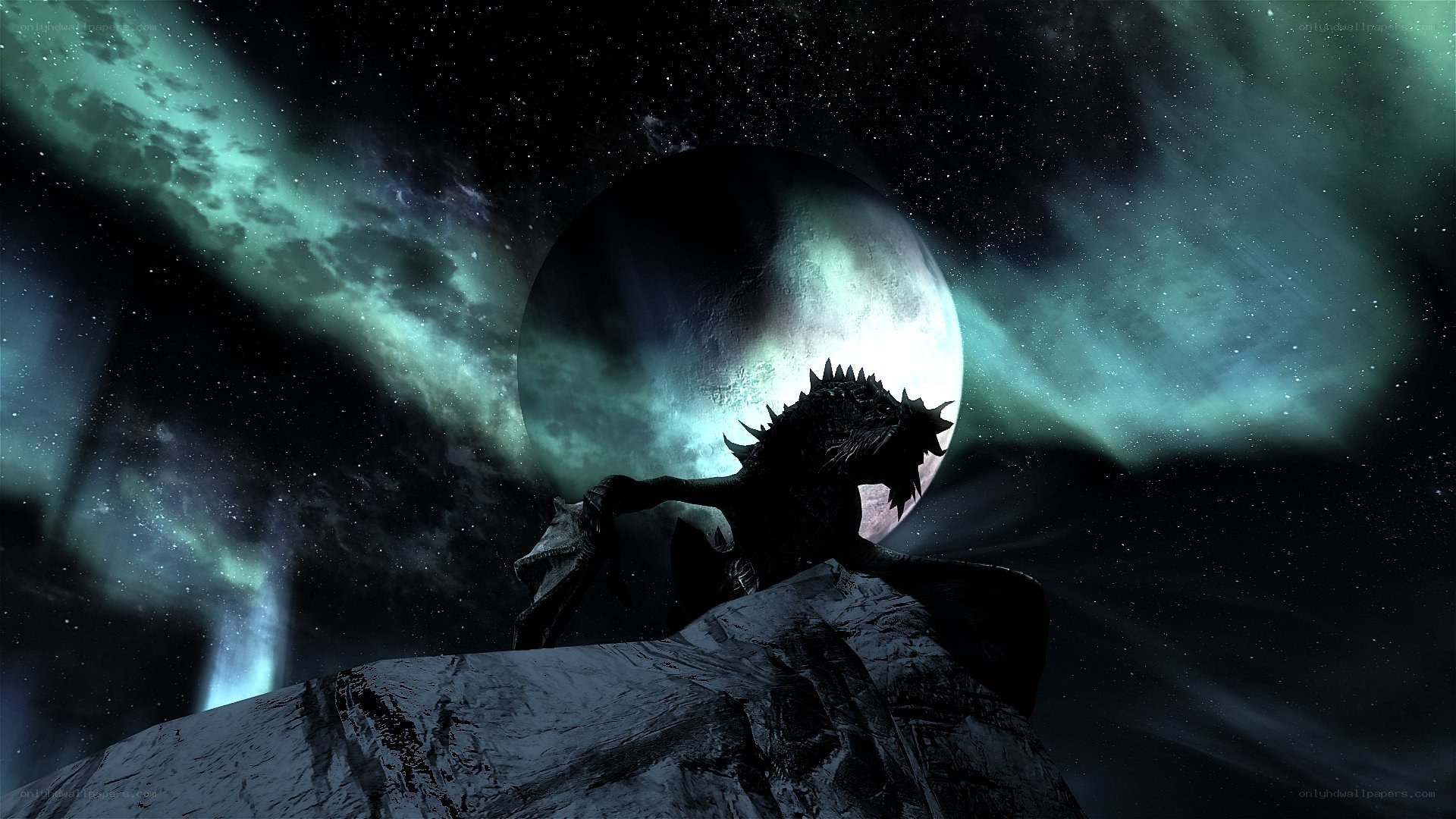 dragon on a rocky outcrop