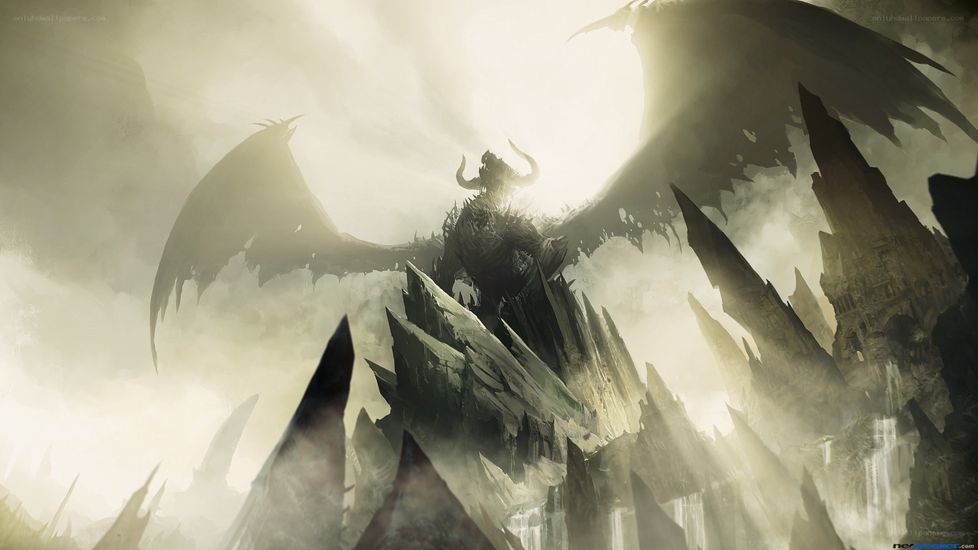 dragon on a rocky peak
