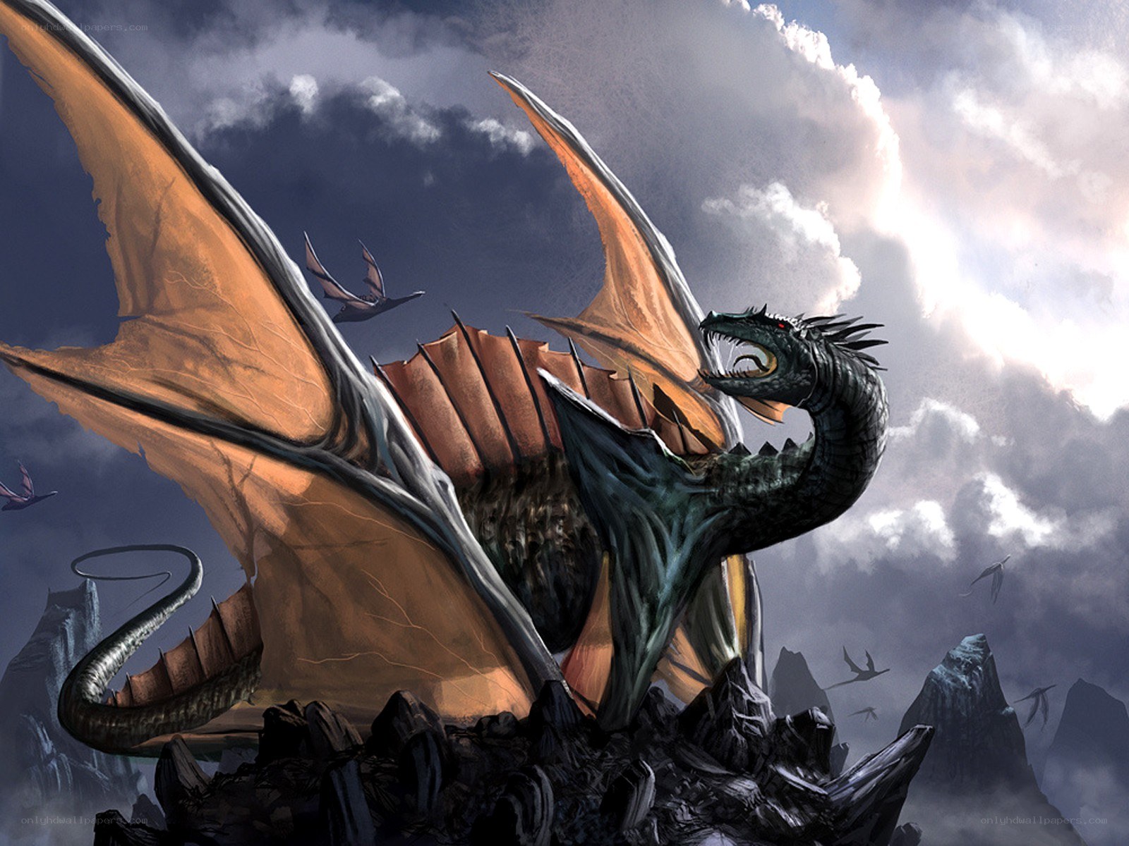 dragon on a rocky peak