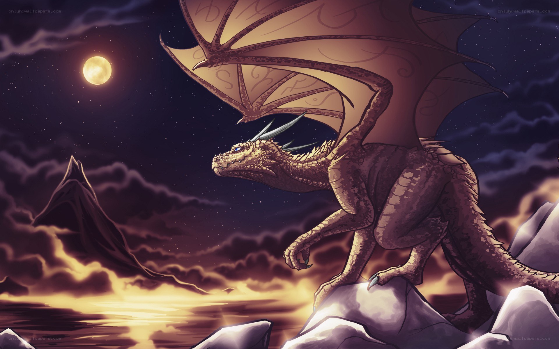 dragon on a rocky peak